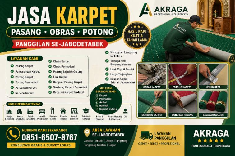 jasa pasang obras karpet panggilan akraga